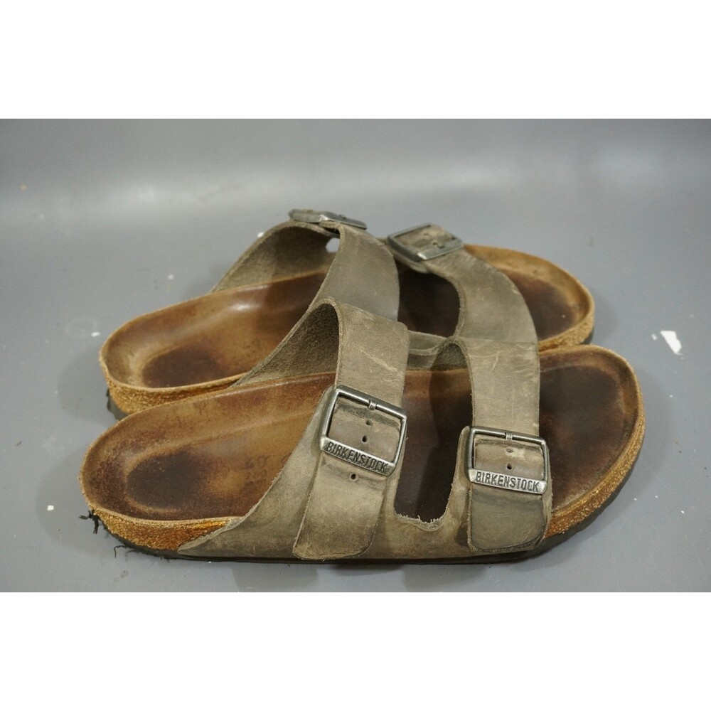 Birkenstock Arizona Oiled Leather Sandals EU 40 US Men 7 Women 9 Faded Khaki